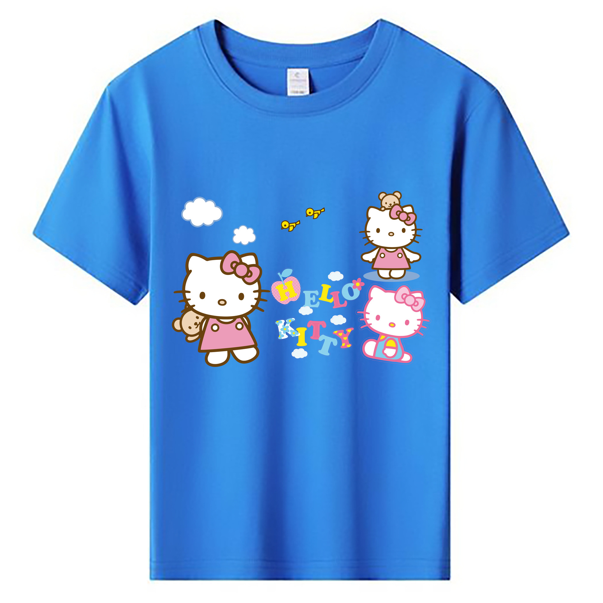 （画像用） Hello Kitty ハローキティ 綿100％キッズTシャツ（フロントプリント）